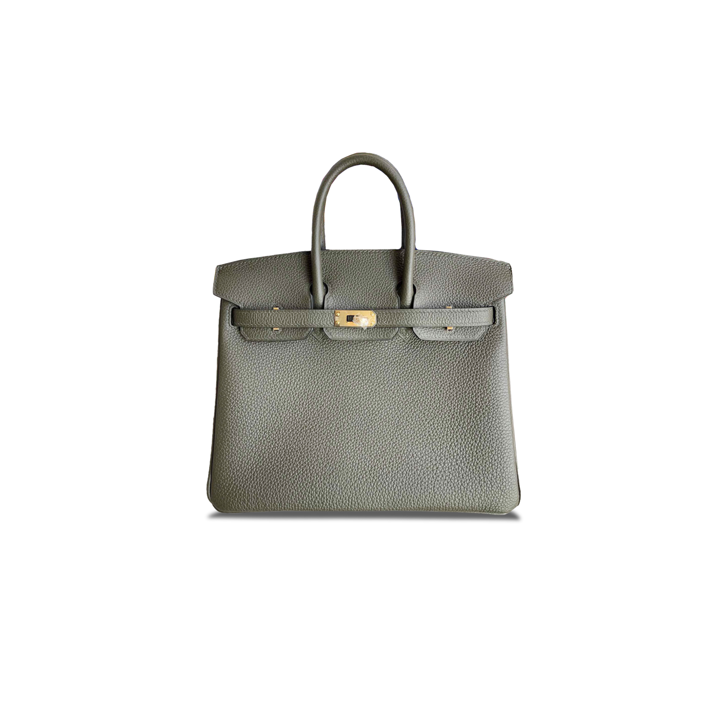 H**mes birkin 25 calfskin almond green gold buckle bag bk308qtgss (25*20*13cm)